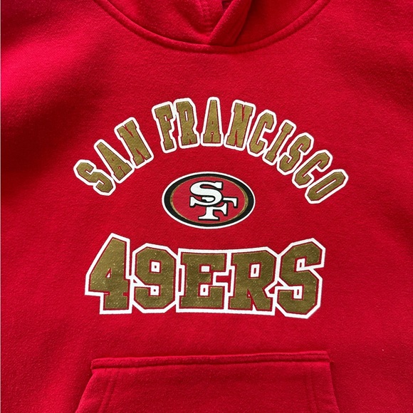 Kids Red 49ers Hoodie Size M (10/12) - Picture 3 of 6